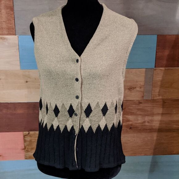 Vintage medium Robert Scott vest tan and black - Picture 1 of 3